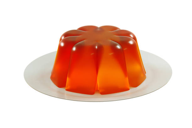 istock red jelly pudding on plate, 3d render isolated on white background 1742661324