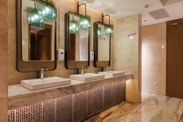 istock Washbasin in the public restroom 1742664698