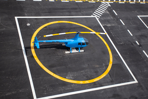 Heliport for helicopter flights for tourist tours in Punta Cana