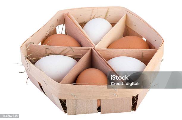 Dünne Holz Ei Box Mit Sechs Eier Stockfoto und mehr Bilder von Behälter - Behälter, Braun, Dünn