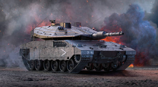 Powerful Israel army modern main battle Merkava Mk 4 tank. 3D