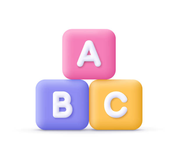 istock ABC alphabet blocks or cubes. Game design, baby kid toys, jigsaw puzzle and business teamwork concept. 3d vector icon. Cartoon minimal style. 1742685242