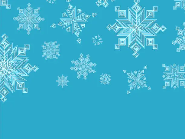 Vector illustration of Winter Snowflake Holiday Christmas Edge Frame Background