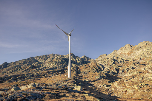 Mountain pass, wind turbine