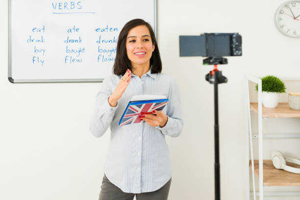 istock Virtual teacher streming an English lesson online 1742696606