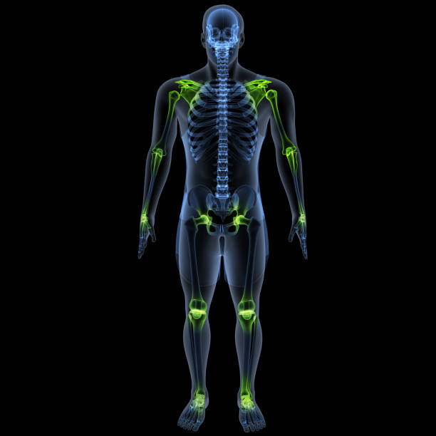 Digital Composite Image Of Medical X-Ray Against Black Background