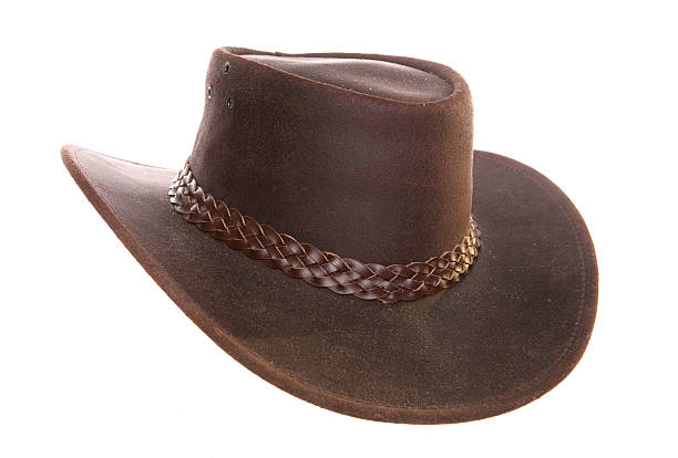 australian couro chapéu de cowboy - cowboy hat imagens e fotografias de stock