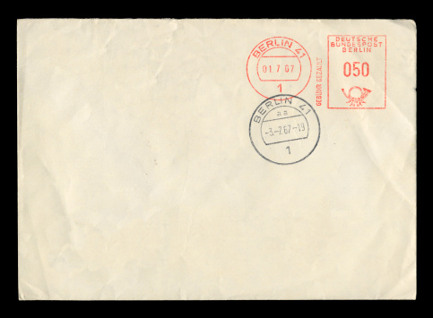 An envelope posted in West Berlin in July 1967. Please see my lightboxes for lots more.