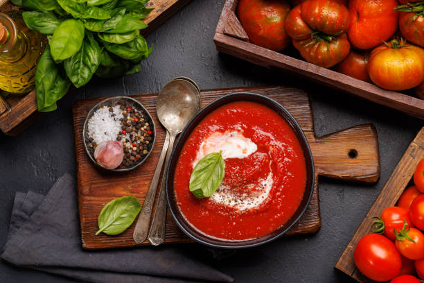 istock Refreshing homemade cold tomato gazpacho soup 1742712021