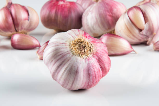 istock Closeup Garlic clove and bulb isolated on white background. 1742717527