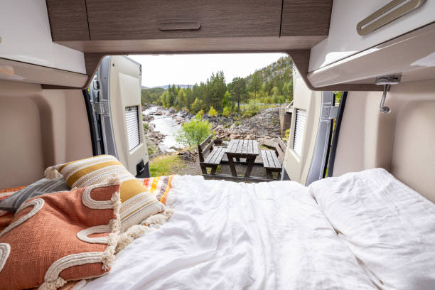 istock POV from the inside of a camper van looking out at nature 1742721517