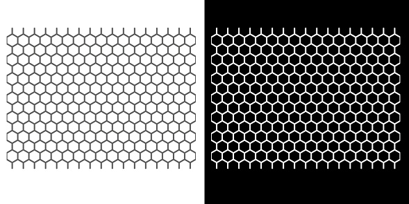 3D rendering illustration of a honeycomb grid