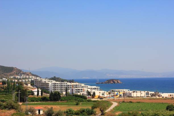 istock a small town is standing over the ocean next to the beach 1742732295