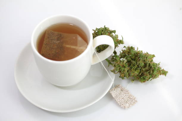 istock hemp tea .  medical cannabis leaf 1742753970