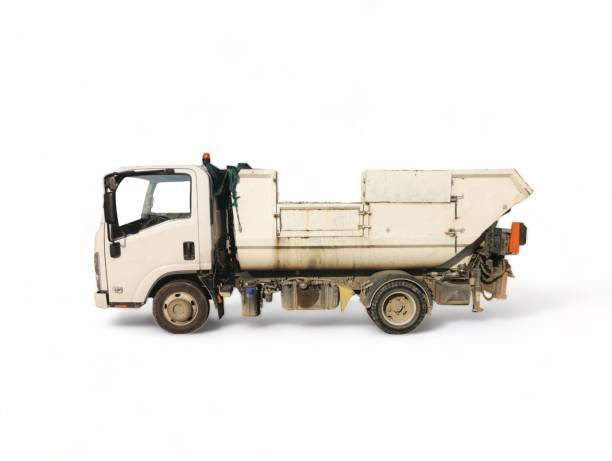 istock Electric van for separate waste collection on white background- 1742767060