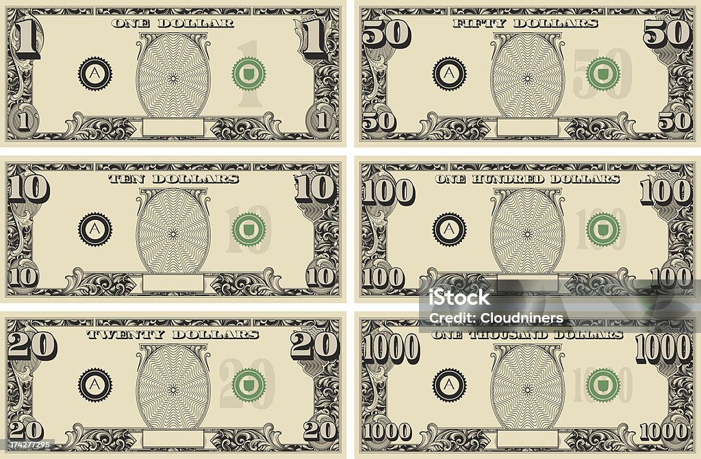 dollar-Schein Geld-Kit - Lizenzfrei Geldschein Vektorgrafik