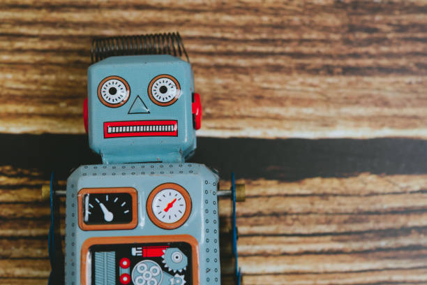 istock Antique vintage robot tin toy. Retro robot. 1742773582