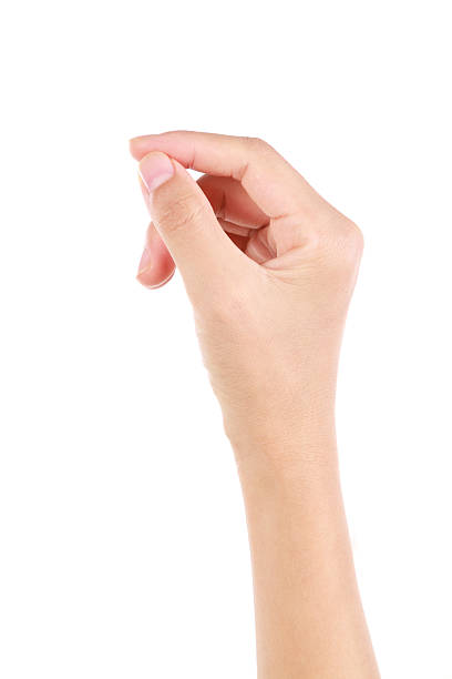 istock Female hand holding a virtual card on a white background 174277818