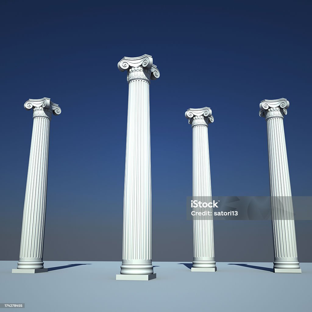 Stile classico colonne ioniche di ordine - Foto stock royalty-free di Architettura