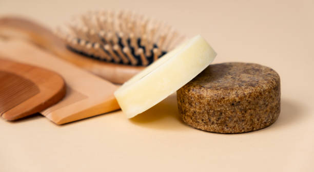 istock Solid shampoos are natural hair care. Eco-friendly cosmetics without plastic 1742789893