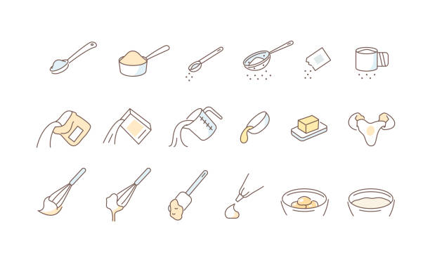 składniki do pieczenia - sweet sauce tablespoon food sweet food stock illustrations