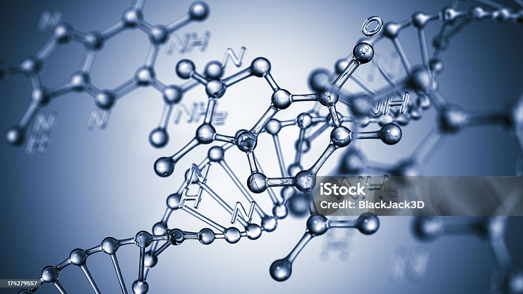 DNA Formula Scientific background. 3D render. Abstract Stock Photo