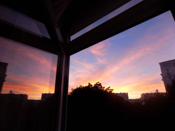istock view from the window of a beautiful colorful sunset 1742812957