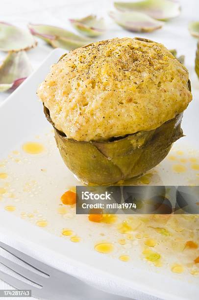 Relleno Artichokes Foto de stock y más banco de imágenes de Aceite de oliva - Aceite de oliva, Aderezo, Alcachofa