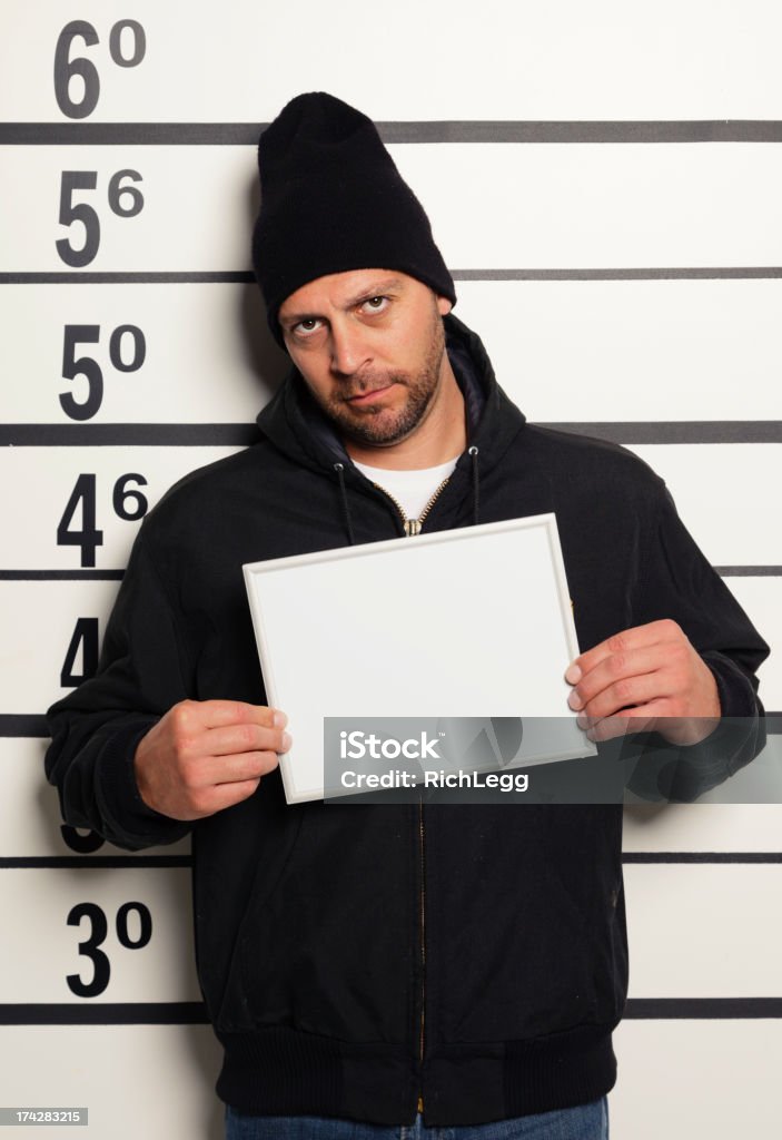 Mugshot ein Mann - Lizenzfrei Verbrecherfoto Stock-Foto