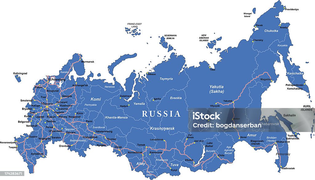 Россия карта - Векторная графика Карта роялти-фри Россия карта - Векторная графика Карта роялти-фри