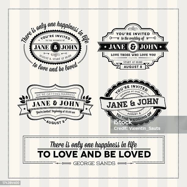 Typographie De Timbres Vecteurs libres de droits et plus d'images vectorielles de Amour - Amour, Bague - Bijou, Bague de fiançailles