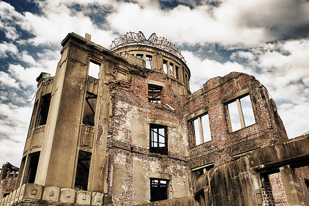 Hiroshima Atomic Dome The remains of the atomic dome at the Hiroshima Peace Memorial in Japan. hydrogen bomb stock pictures, royalty-free photos & images