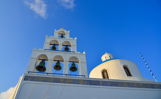 Church in Santorini Island, Greece. Santorini is one of the most popular islands in the world for destination weddings and honeymoons.