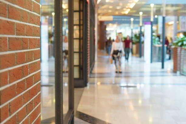 Shopping mall in blurred motion.