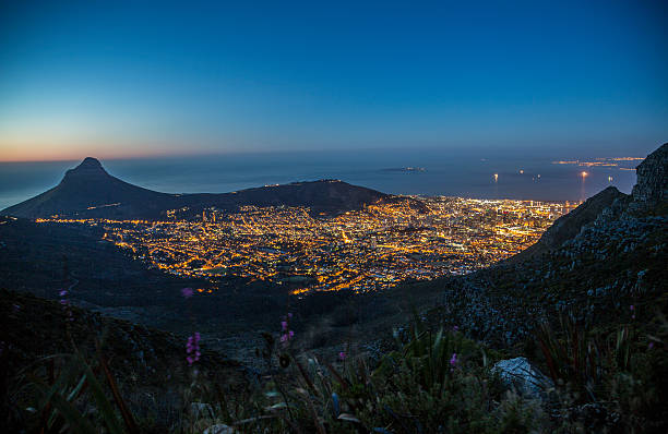 istock Cape Town, Robben Island and Lion's Head at night 174285025