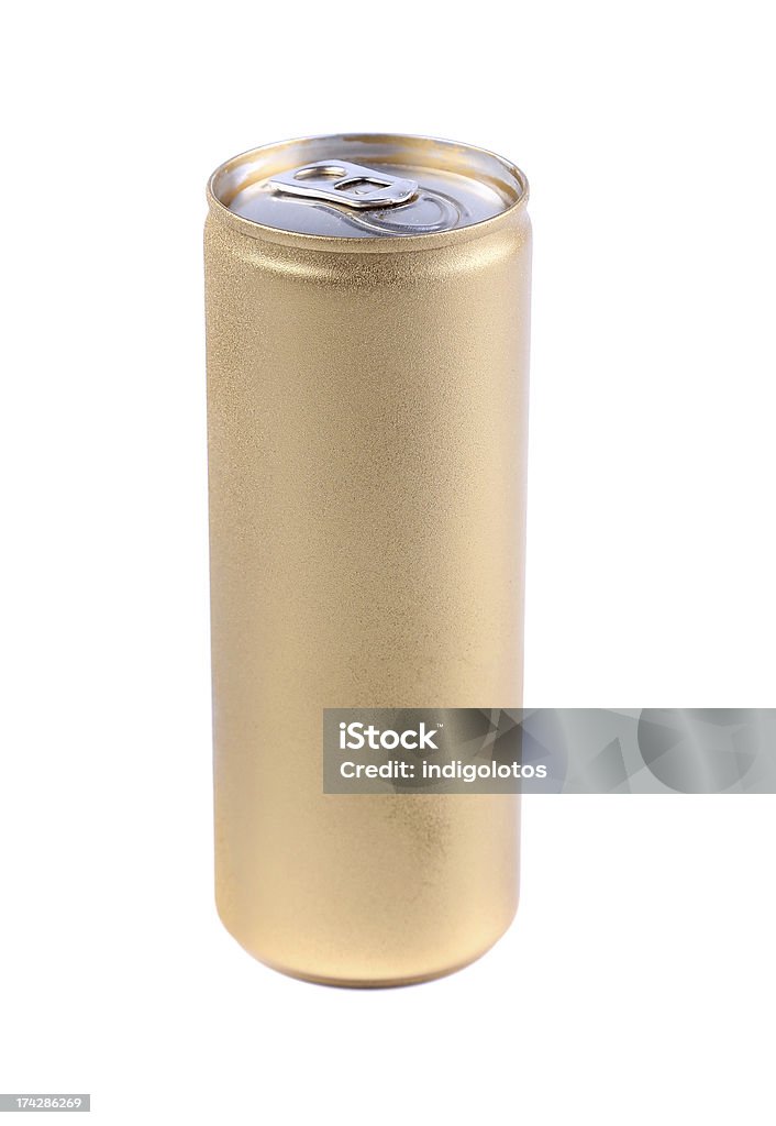 Espaços em branco de alumínio e golden latas de refrigerante. - Foto de stock de Aço royalty-free