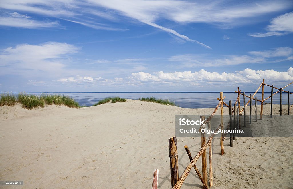 Sandy Dunes an Curonian Bay Sandy Dunes on the Curonian Spit in Nida, Neringa, Lithuania. Klaipeda Stock Photo