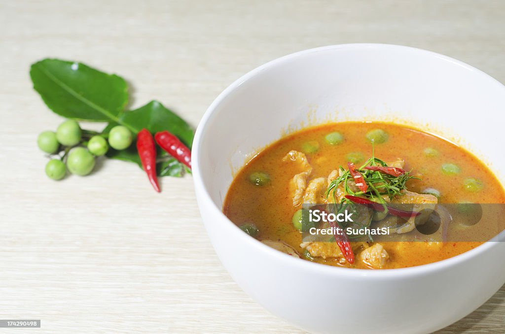 Secado rojo cerdo curry con coco (Panaeng) - Foto de stock de Adulación libre de derechos