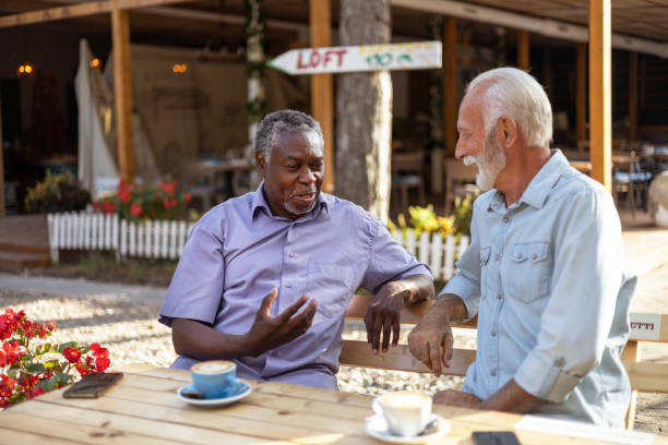 istock Diverse Senior Friends Having Coffee Break 1742910171