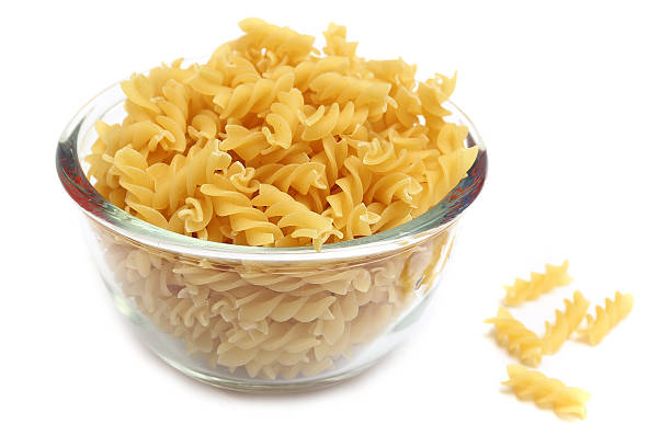 istock Fusilli pasta in a glass bowl 174294468