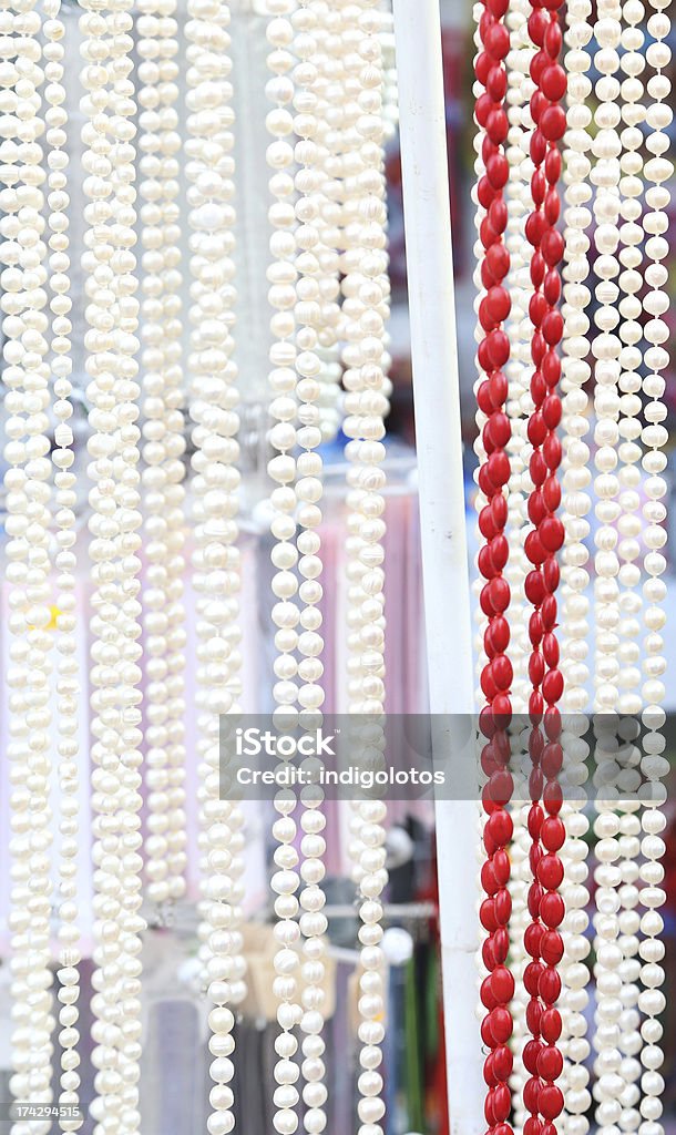 Muitas esferas de pérolas e corais. Close-up. - Royalty-free Abstrato Foto de stock