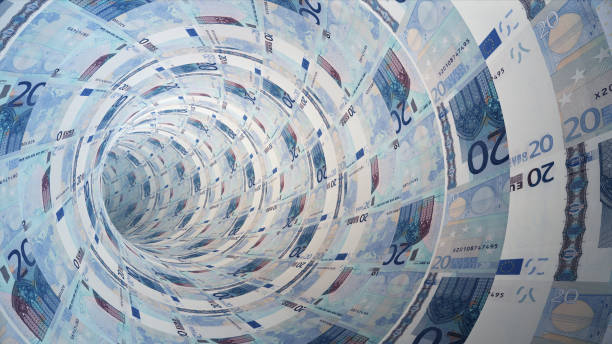 istock Flying forward in a 20 Euro closed tunnel 1742947198