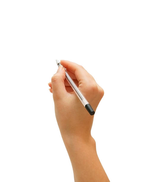 istock Hand and pen. On a white background. 174294756
