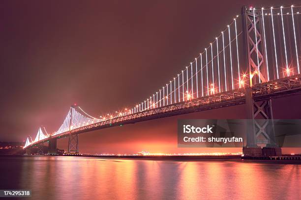 San Francisco Bay Bridge From Embarcadero Stock Photo - Download Image Now - Bridge - Built Structure, San Francisco-Oakland Bay Bridge, California