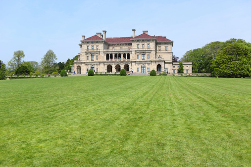 old mansion seen at newport, rhode island, along cliff walk