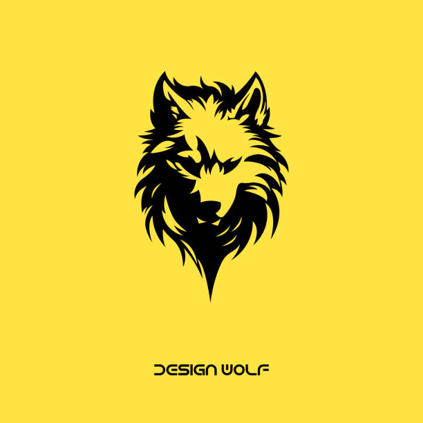 아이콘 디자인 - wolf mascot vector gray wolf stock illustrations