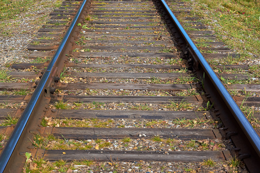 Railway tracks, rails, direction of movement