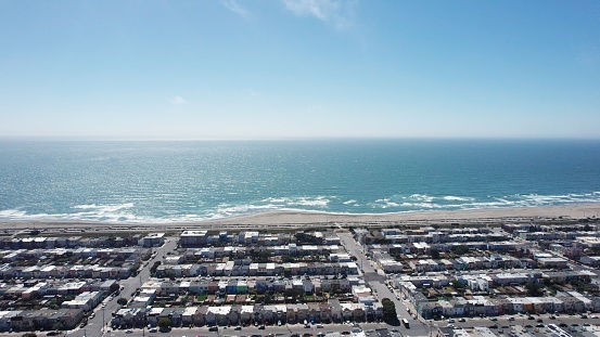 Drone View of Scenic Ocean Beach in San Francisco, CA