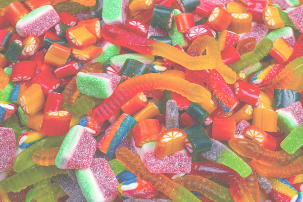 istock Assorted gummy candies. Top view. Jelly  sweets background. 1743031599