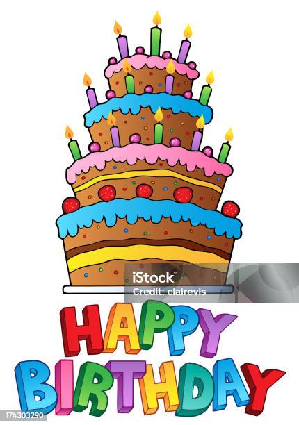 Happy Birthday Topic Image 2 Stock Illustration - Download Image Now - Anniversary, Art, Art And Craft